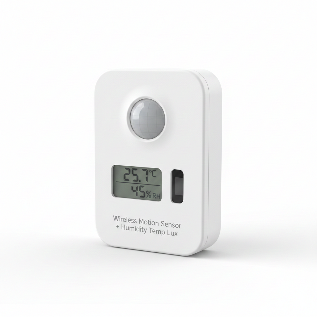 Wireless Motion Sensor+ Humidity Temp Lux