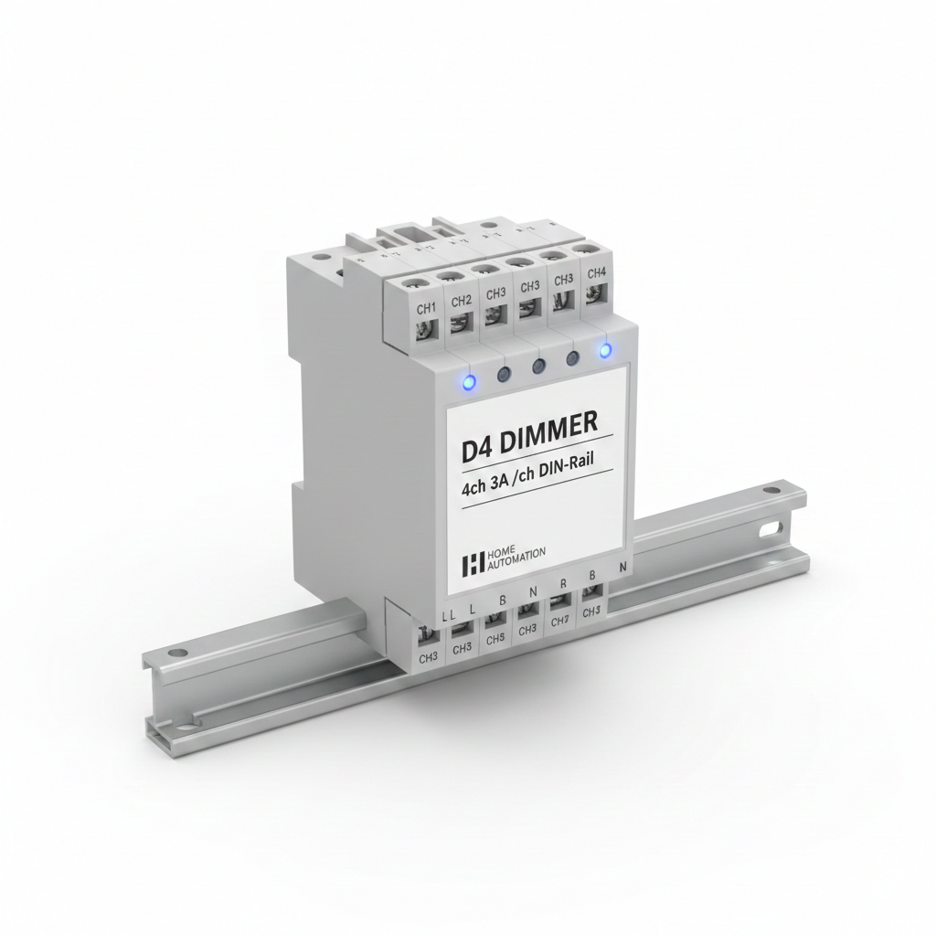 D4 Dimmer 4ch 3Amp /ch DIN-Rail