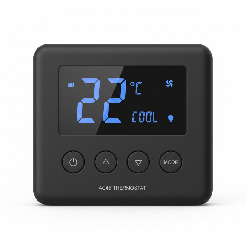AC4B Thermostat with 4 buttons - Black