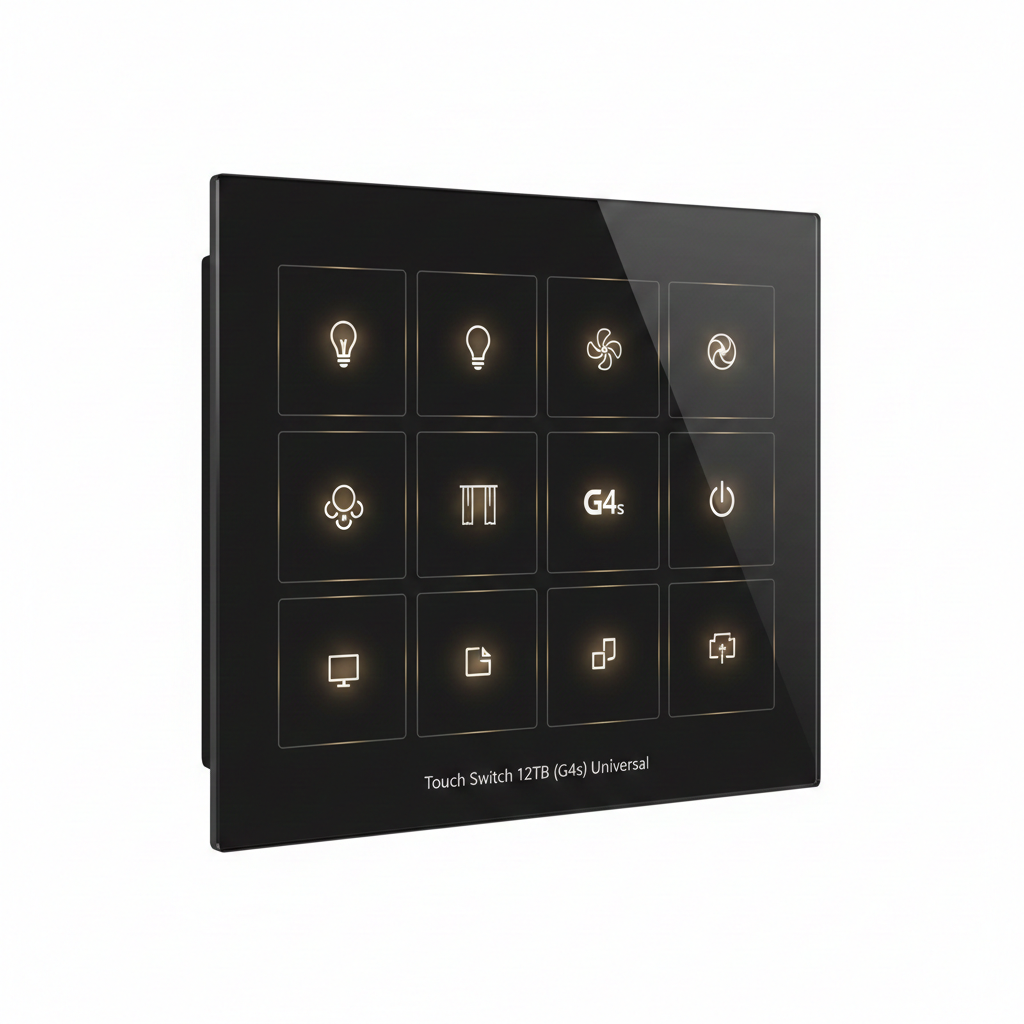 (12 Squares) Touch Switch 12TB (G4s) Universal - Black