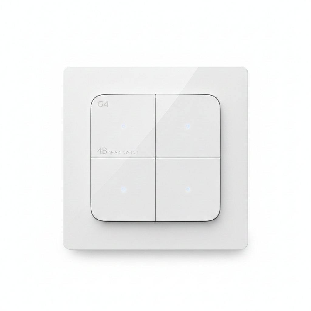 4B 4 Button Smart Soft Switch Wall Panel (G4) - White