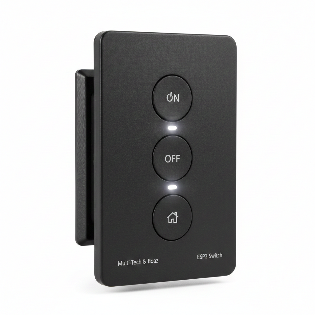 ESP3 Three Button Switch by Multi-Tech & Boaz - Black