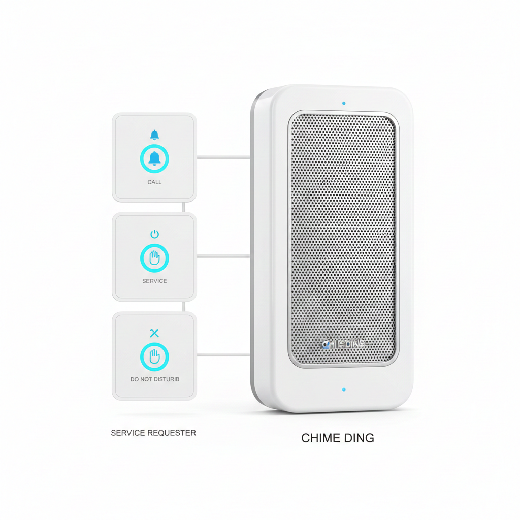 Chime Ding with 3 Service Requester Panel
