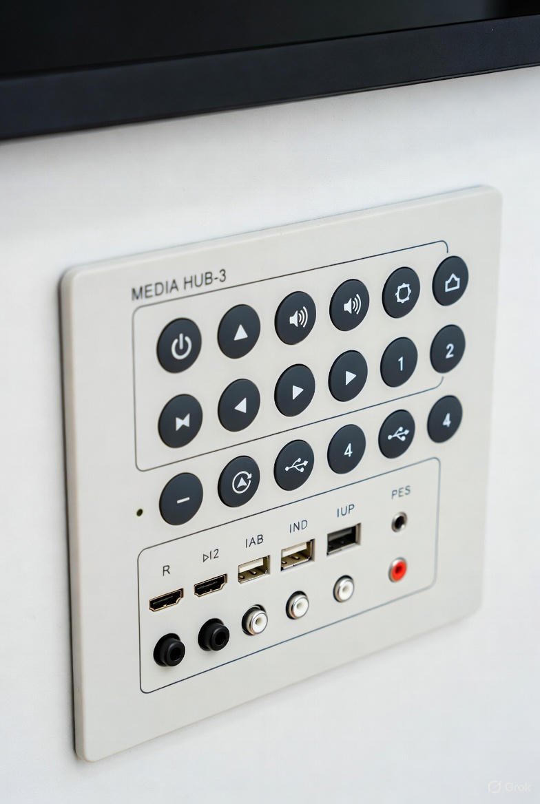 Media Hub-3 desk panel