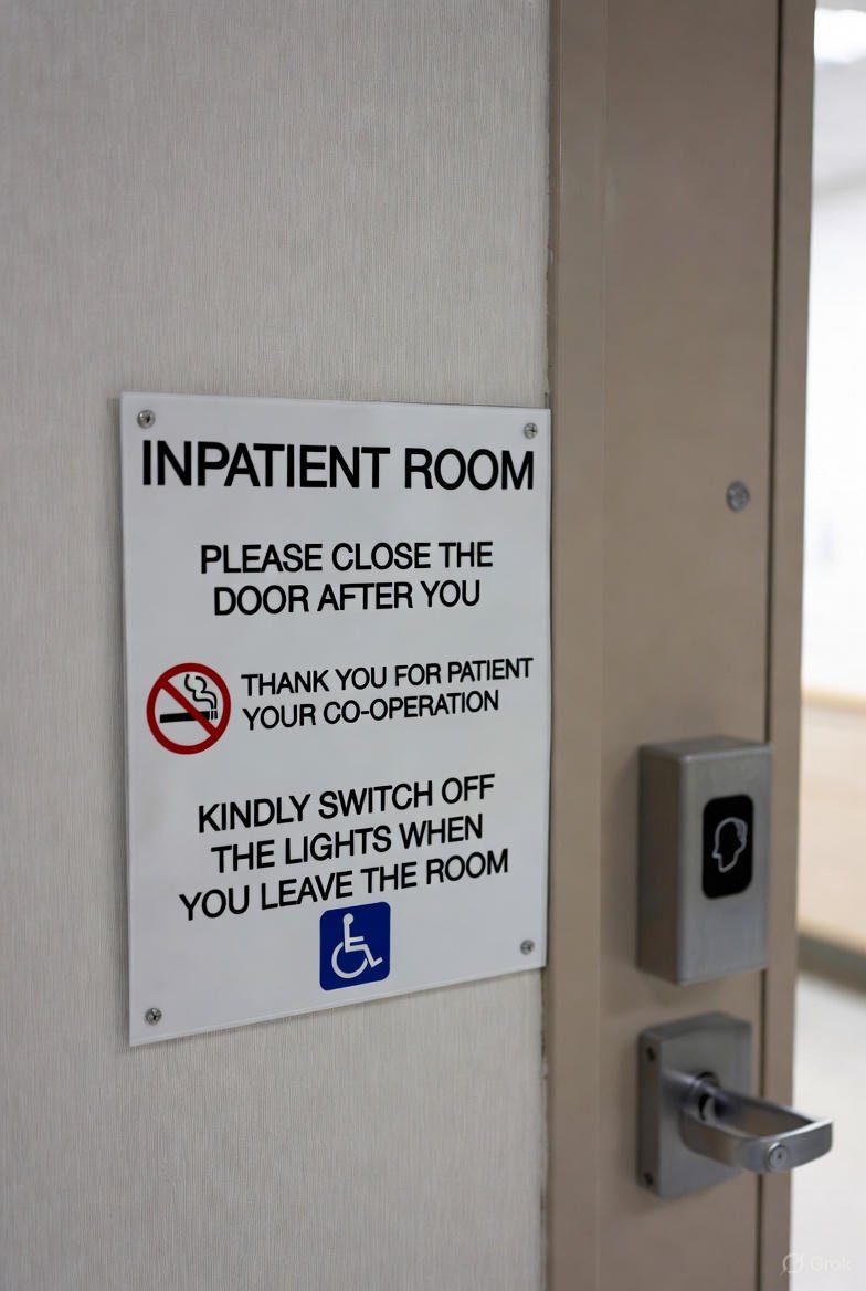 patient room door sign