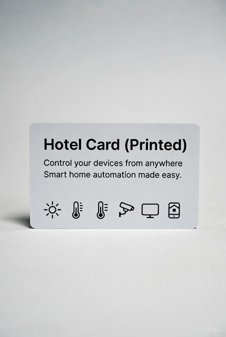 printed hotel card